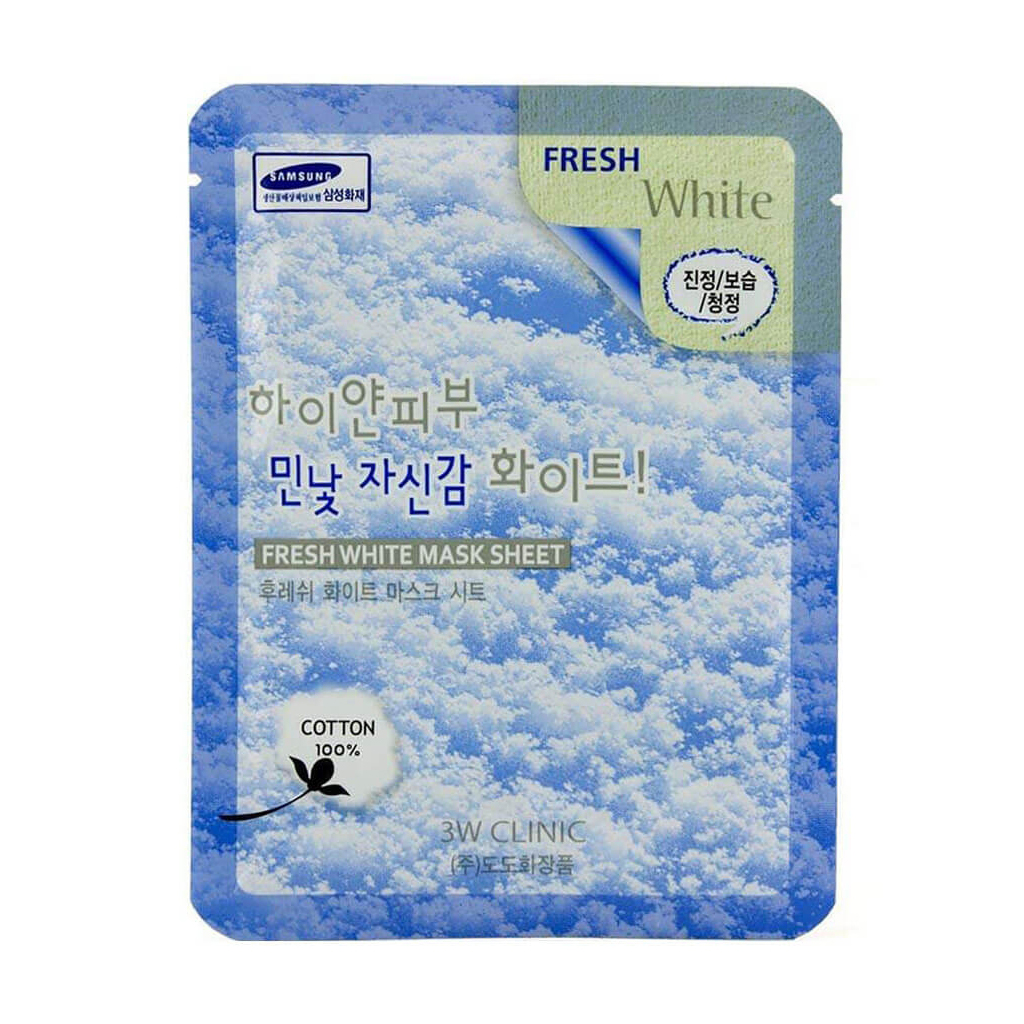 Тканинна маска для обличчя 3W Clinic Fresh White Mask Sheet з ніацинамідом, 1 шт