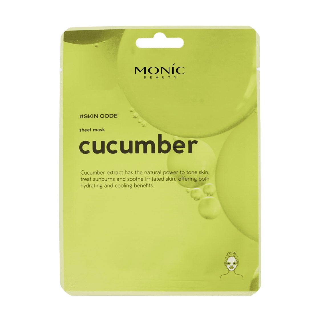 Тканинна маска для обличчя Monic Beauty Skin Code Cucumber Sheet Mask з екстрактом огірка, 25 мл